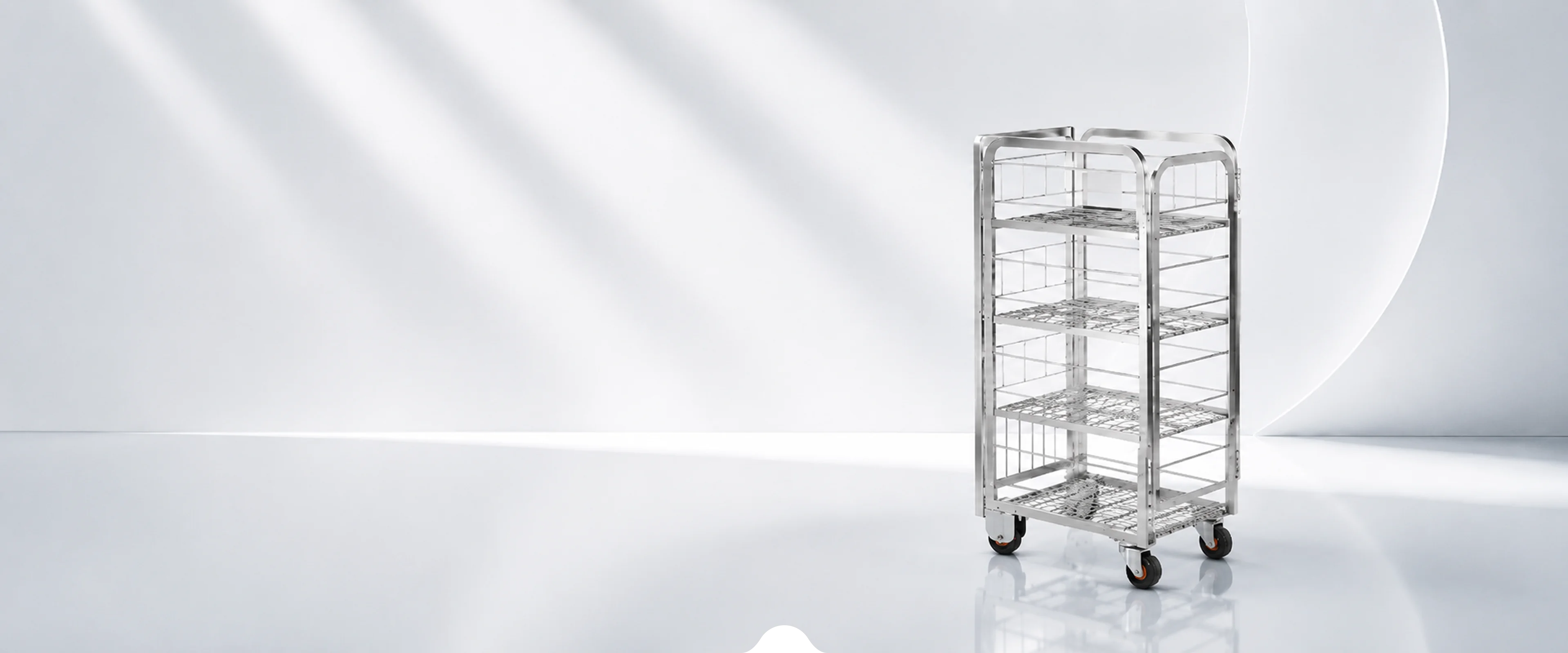 Stainless steel milk trolley by Ping Fang